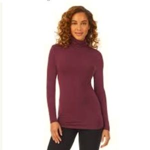 Lands' End Burgundy Cotton Crew Neck Long Sleeve T-shirt Women's Size XS